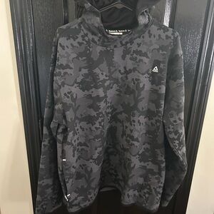 Reebok Men’s Black and Gray Camo Crewneck Hoodie